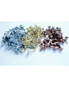 Mini Metallic Paper Fasteners. Pack of 200