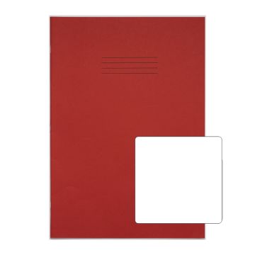 Classic A4+ Exercise Books Plain 80 Page Box of 50 Red