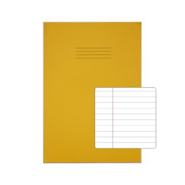 Classic A4+ Exercise Books 8mm+Margin 80 Page Box of 50 Yellow