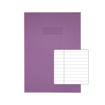 Classic A4+ Exercise Books 8mm+Margin 80 Page Box of 50 Purple