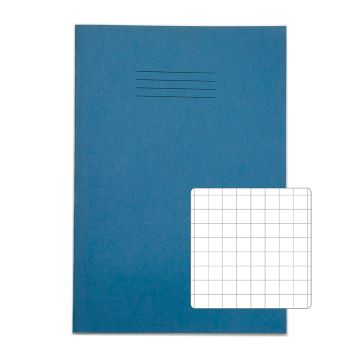 Classic A4+ Exercise Books 10mm Square 80 Page Box of 50 Blue