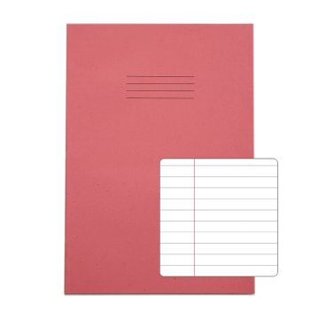 Classic A4+ Exercise Books 8mm+Margin 80 Page Box of 50 Pink