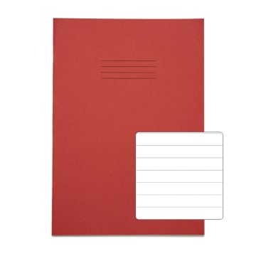 Classic A4+ Exercise Books 12mm Ruled 80 Page Box of 50 Red