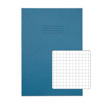 Classic A4+ Exercise Books 7mm Square 80 Page Box of 50 Blue