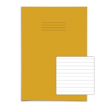 Classic A4+ Exercise Books 8mm Ruled 40 Page Box of 100 Yellow
