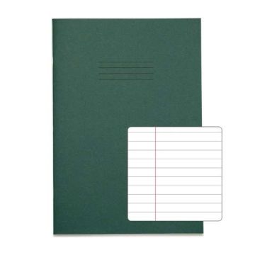 Classic A4 Exercise Book 8mm+ Margin 64 Page Box of 50 Dark Green