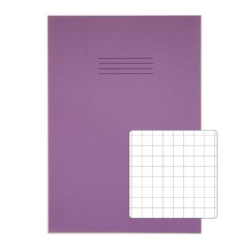 Classic A4 Exercise Book 10mm Squared 64 Page Box of 50 Purple