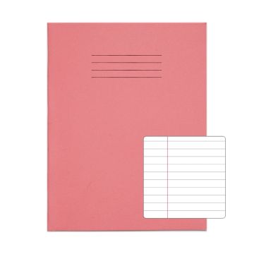 Classic 9" x 7" Exercise Book 8mm+ Margin 80 Page Box of 100 Pink