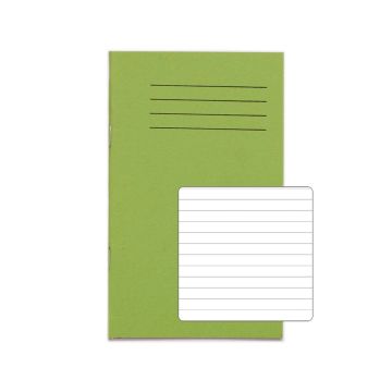 164 x 99mm Exercise Book 7mm Ruled 32 Pages Box of 100 Green