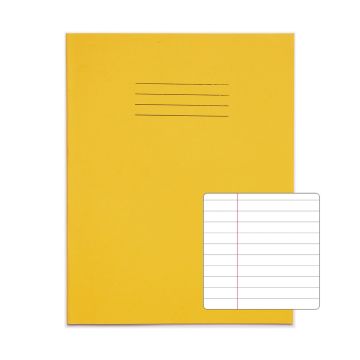 Classic 9"x7" Exercise Book 8mm+ Margin 80 Page Box of 100 Yellow