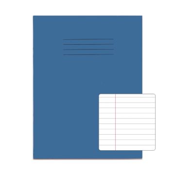 Classic 9"x7" Exercise Book 8mm+ Margin 80 Page Box of 100 Light Blue