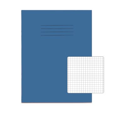 Classic 9" x 7" Exercise Book 5mm Squared 80 Page Box of 100 Light Blue