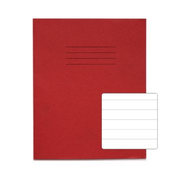 Classic 8" x 6.5" Exercise Book 15mm Ruled 48 Page Box of 100 Red