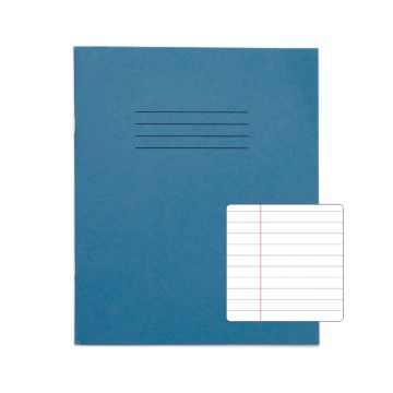 Classic 8" x 6.5" Exercise Book 8mm+ Margin 48 Page Box of 100 Light Blue