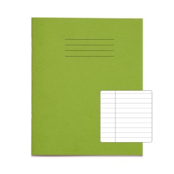 Classic 8" x 6.5" Exercise Book 8mm+ Margin 48 Page Box of 100 Light Green