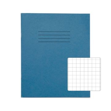 Classic 8" x 6.5" Exercise Book 10mm Squared 48 Page Box of 100 Light Blue