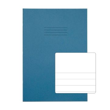 Classic A4 Exercise Book Top Plain Lower 13mm Ruled 64 Page Box of 50 Light Blue