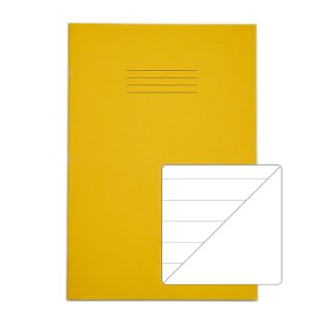 Classic A4 Exercise Book 15mm Ruled/Alternate Plain 64 Page Box of 50 Yellow