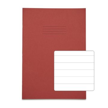 Classic A4 Exercise Book 15mm Ruled 64 Page Box of 50 Red