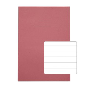 Classic A4 Exercise Book 15mm Ruled 64 Page Box of 50 Pink