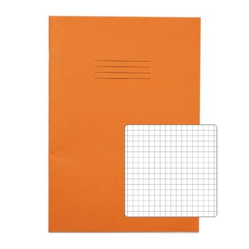 Classic A4 Exercise Book 5mm Squared 64 Page Box of 50 Orange