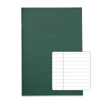 Classic A4 Exercise Book 8mm+ Margin 80 Page Box of 50 Dark Green