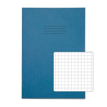 Classic A4 Exercise Book 7mm Squared 80 Page Box of 50 Light Blue