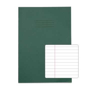 Classic A4 Exercise Book 8mm+ Margin 48 Page Box of 100 Dark Green