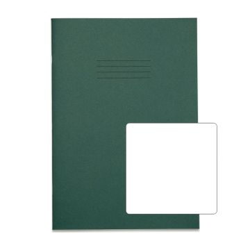 Classic A4 Exercise Book Plain 80 Page Box of 50 Dark Green