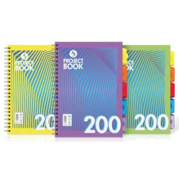 A4 Silvine Project Notebook 5 Dividers Pack of 3