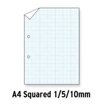 A4 Loose Leaf Paper Blue Squared 1 5 10 Graph 2 Hole Punched Ream