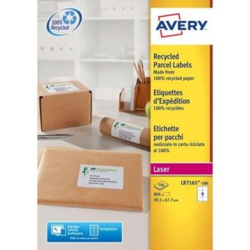 Avery Recycled Parcel Labels 8 Per Sheet 100 Pack