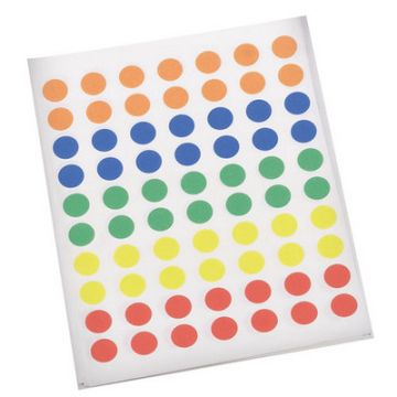 Self-Adhesive Dots Pack of 490 Assorted Colours