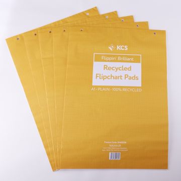 A1 KCS 100% Recycled Plain Flipchart Pads Pack of 5
