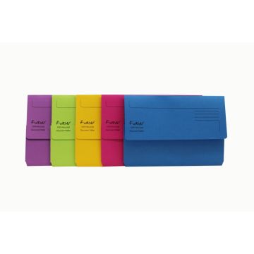 Recycled Document Wallets Foolscap Assorted Colours Pack of 25