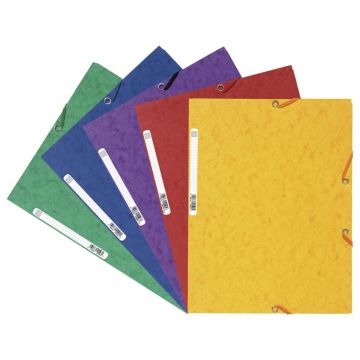 A4 Elasticated 3 Flap Folders Assorted Colours Pack of 10