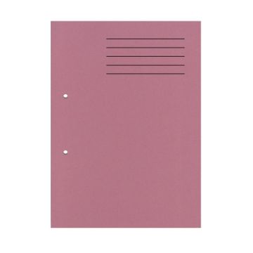 Punched Square Cut Folders A4 Pink Pack 100