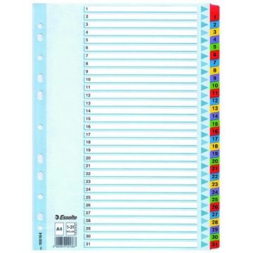A4 Mylar Reinforced Indexes/Dividers Numbered 1-31 Set