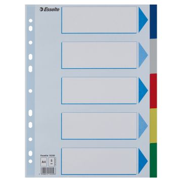 A4 Polypropylene Dividers 5 Part Set