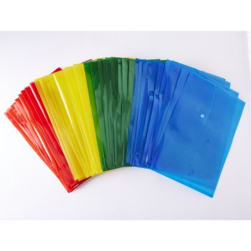 A4 KCS Foolscap Assorted Colour Popper Wallets Pack of 40