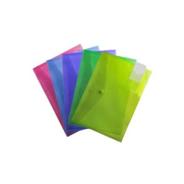 A4 KCS Foolscap Assorted Pastel Colour Popper Wallets Pack of 40