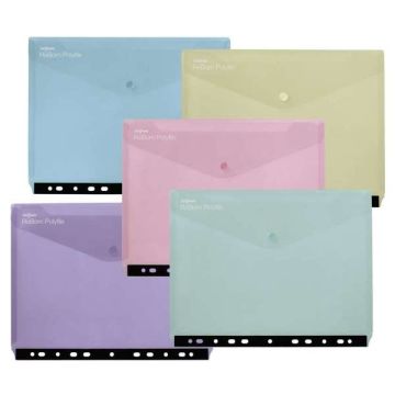 A4 Snopake Reborn Landscape Ringbinder Wallets Assorted Colours Pack of 5