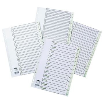 A4 Polypropylene Indexes Numbered 1-10 Set