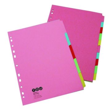 A4 Manila Subject Dividers 10 Part Set 50 Sets