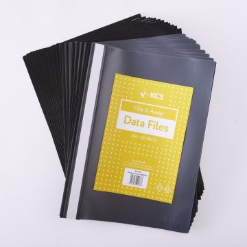 A4 Data Files Black Pack of 25