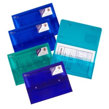 A4+ Heavy Duty Polyplus Electra Popper Wallets Assorted Colours Pack of 5