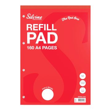 A4 Refill Notepad 8mm + Margin 80 Leaf Pack of 6