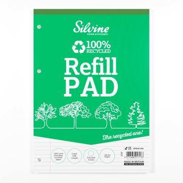 A4 Silvine Refill Pad Recycled Pack of 6