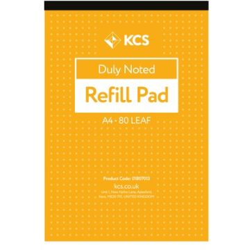 A4 KCS Refill Pads 8mm Ruled Margin Punched Pack of 5