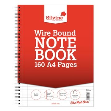 A4 Wirebound Refill Pad 8mm + Margin 80 Leaf 160 Pages Pack of 6